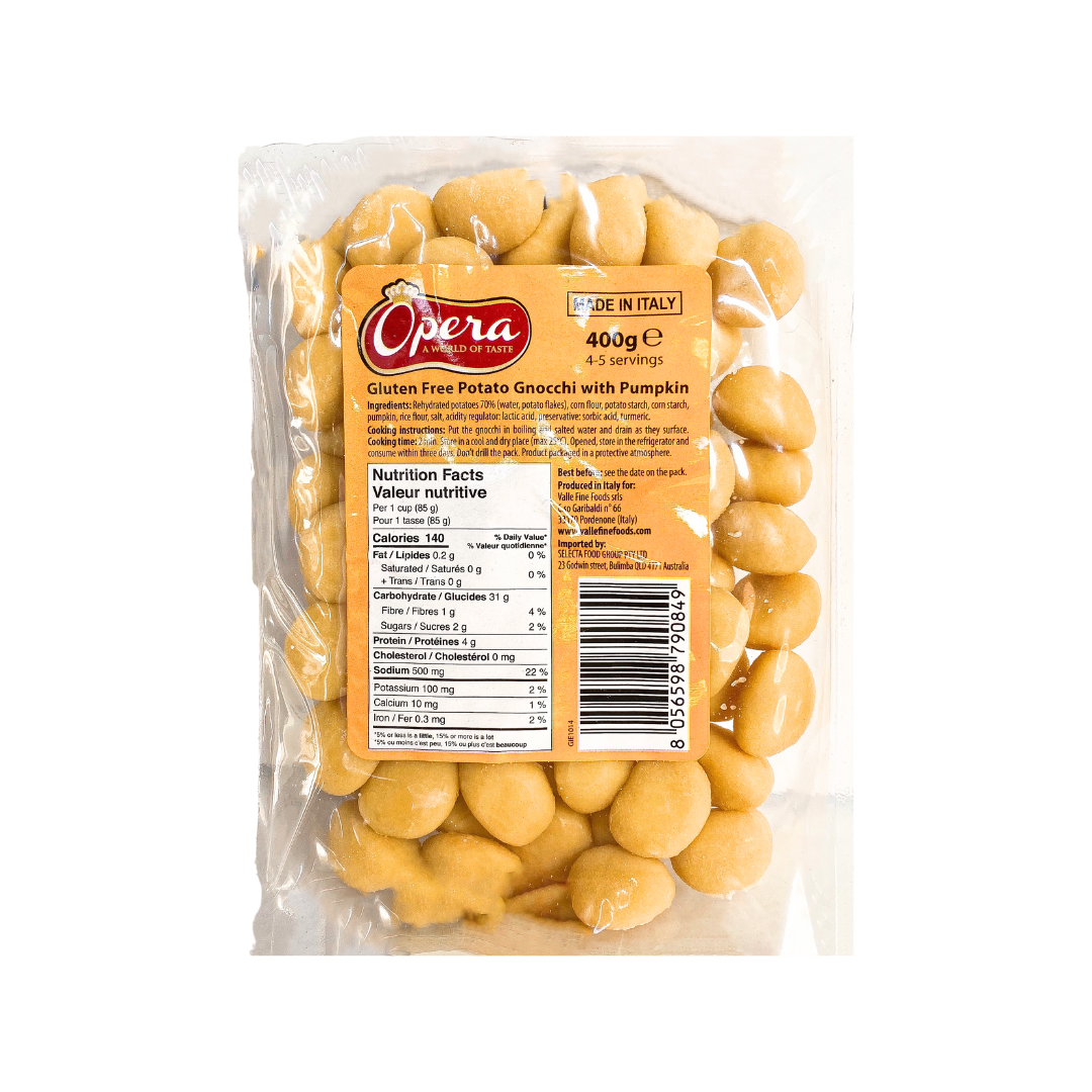 Pumpkin Gnocchi Gluten Free 400g